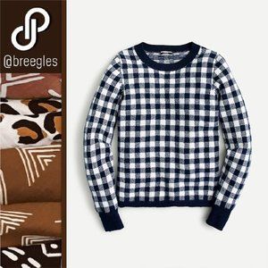 NWOT J Crew Gingham Cashmere Sweater